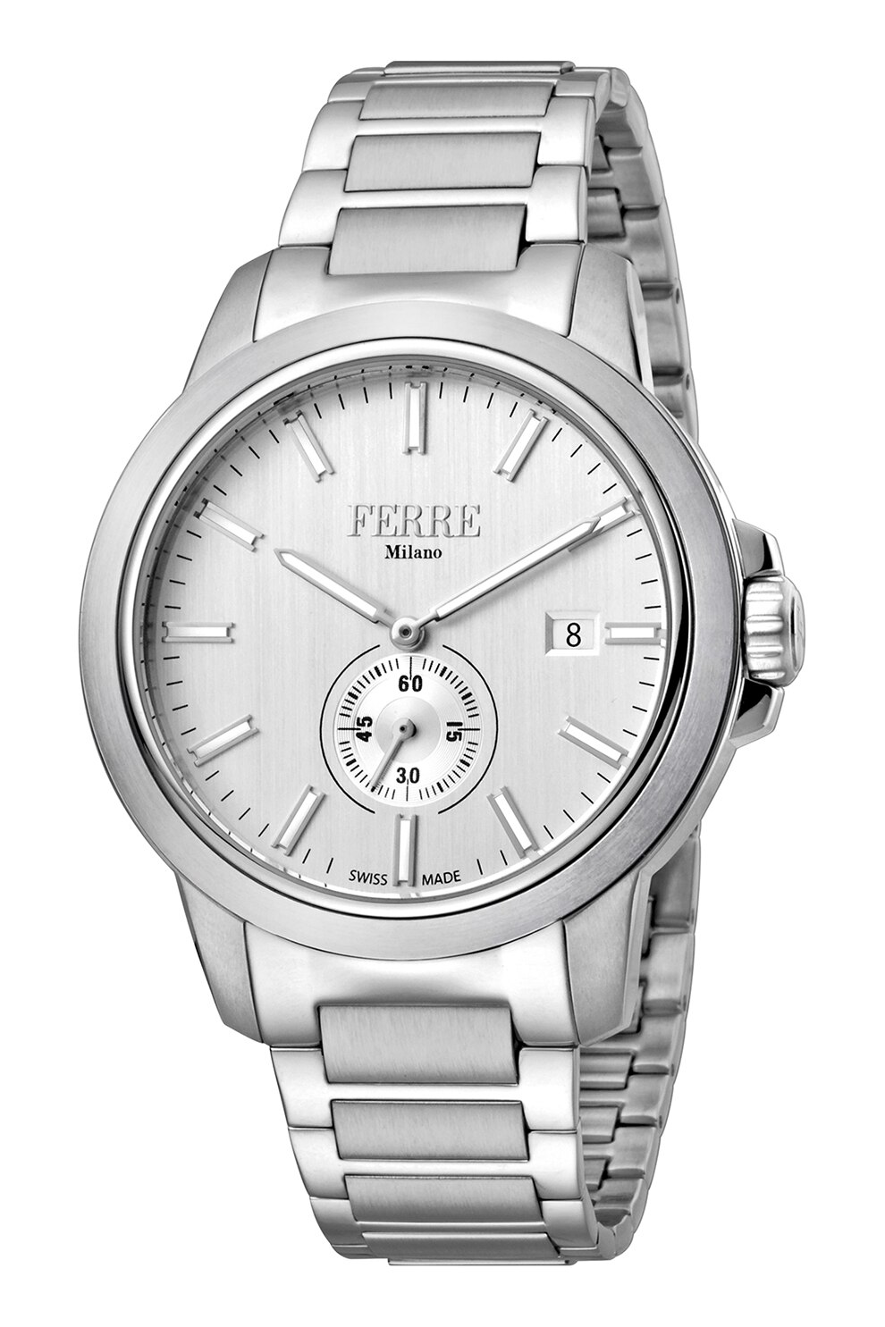 Ferre Milano, Ceas quartz din otel inoxidabil, Argintiu