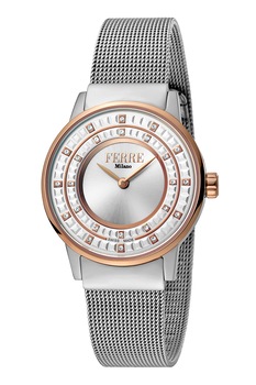 Ferre Milano, Ceas quartz decorat cu zirconii, Argintiu Ferre Milano, Ceas quartz decorat cu zirconii, Argintiu