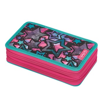 Penar Herlitz, echipat, 23 piese, doua compartimente, dimensiune 19,3 x 11,5 x 4,5 cm, motiv stars Penar Herlitz, echipat, 23 piese, doua compartimente, dimensiune 19,3 x 11,5 x 4,5 cm, motiv stars