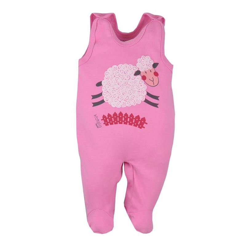 Salopeta fara maneci pentru fete Koala Farma 08-142R, Roz 86 cm