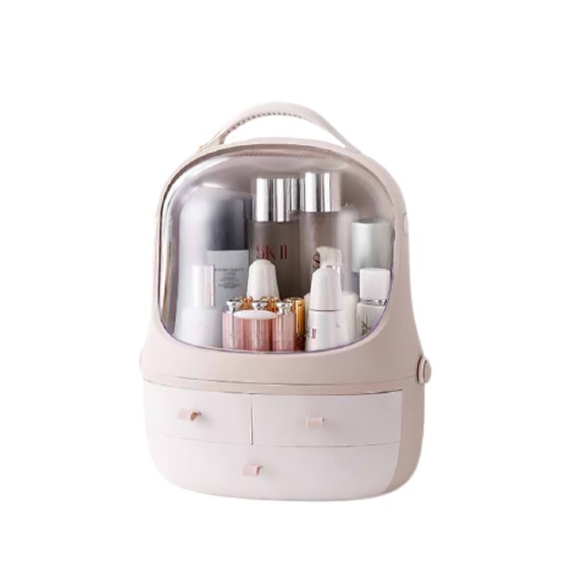 Set organizator TimeTrade, roz, pentru bijuterii si produse cosmetice