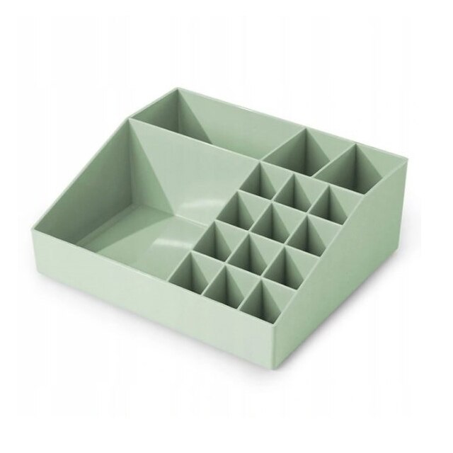 Organizator TimeTrade, pentru produse cosmetice, TimeTrade, verde, 16 compartimente, 20x17.5x7.5 cm
