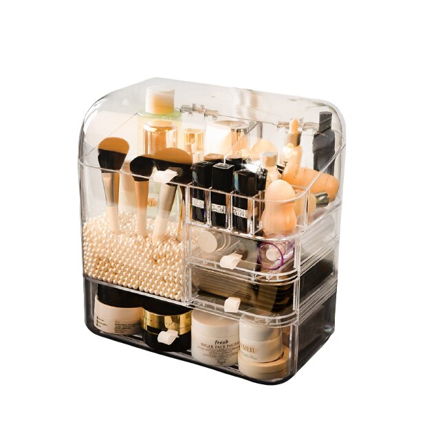 Organizator cosmetic, transparent, incapator