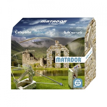 Set de constructie din lemn Matador Explorer - Catapulta, 65 piese Set de constructie din lemn Matador Explorer - Catapulta, 65 piese