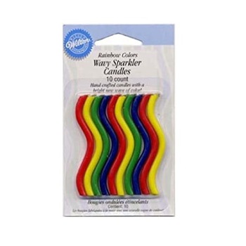 Set lumanari curbate, multicolor, Wilton, 10 bucati Set lumanari curbate, multicolor, Wilton, 10 bucati