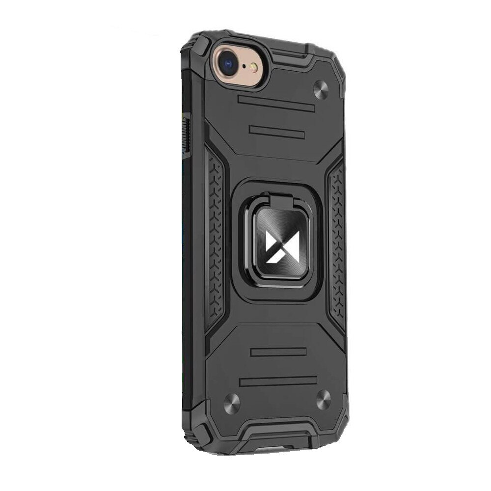 Husa Compatibila iPhone SE 2020 / iPhone 8 / iPhone 7, Ring Armor Case Kickstand, Wozinsky, Negru