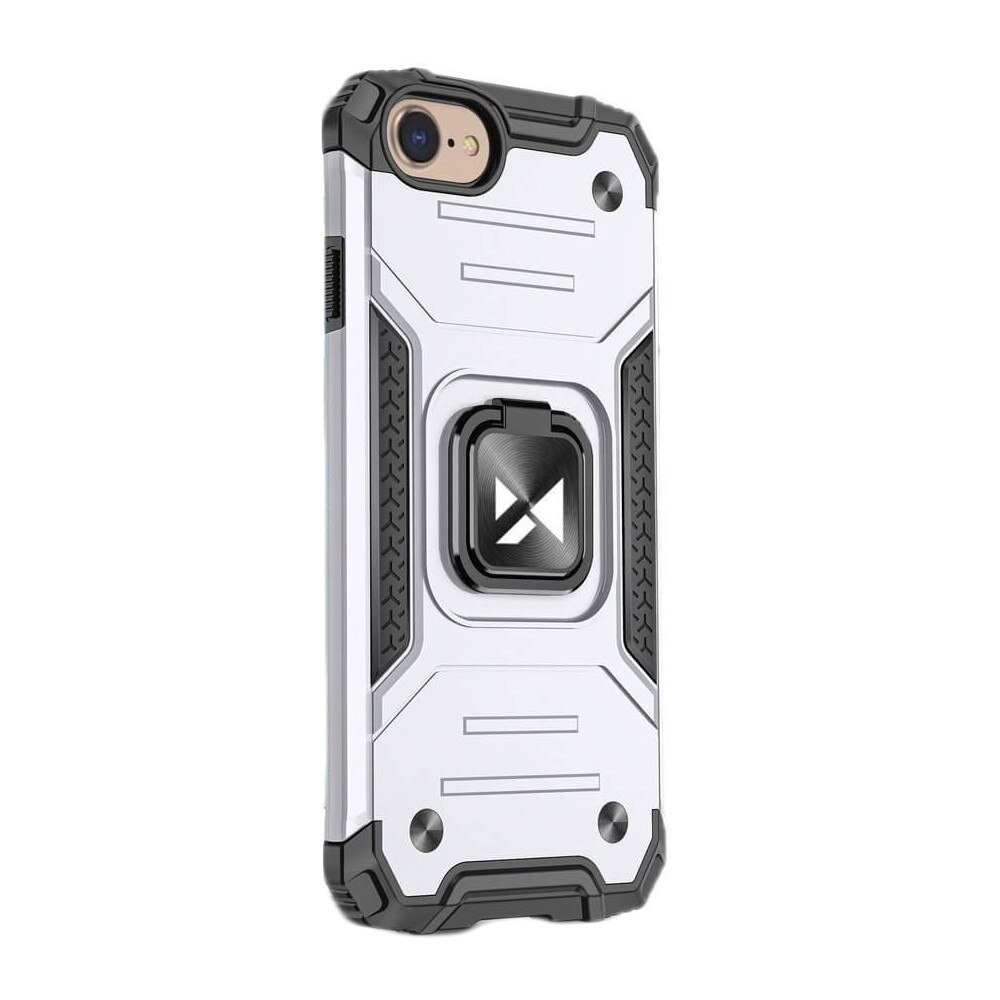 Husa Compatibila iPhone SE 2020 / iPhone 8 / iPhone 7, Ring Armor Case Kickstand, Wozinsky, Silver