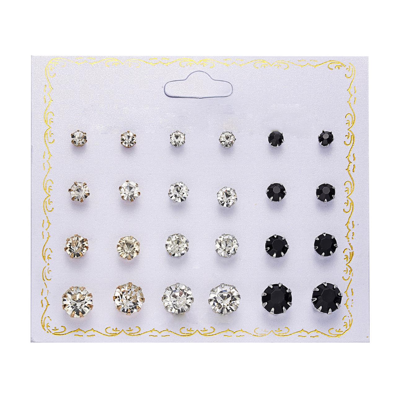 Set 12 perechi de cercei Pili-Paradise, Model 3, Argintiu