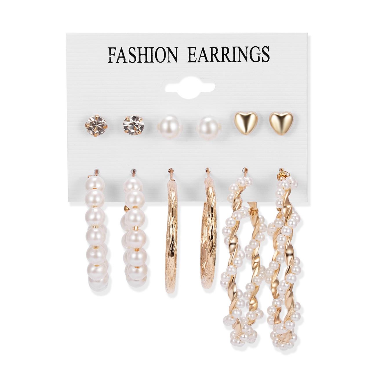 Set 6 perechi de cercei Pili-Paradise, Model 3, Auriu