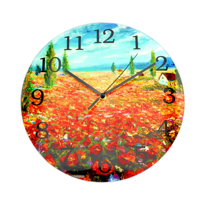 Ceas perete din sticla, grafica - CLAUDE MONET 
