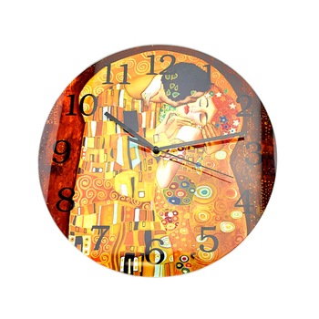 Ceas perete din sticla, grafica - GUSTAV KLIMT  Ceas perete din sticla, grafica - GUSTAV KLIMT
