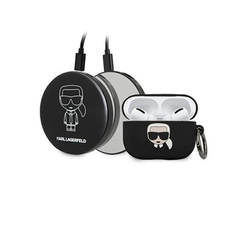 Husa Si Baterie Externa Premium Karl Lagerfeld Pentru Airpods Pro, Negru Husa Si Baterie Externa Premium Karl Lagerfeld Pentru Airpods Pro, Negru