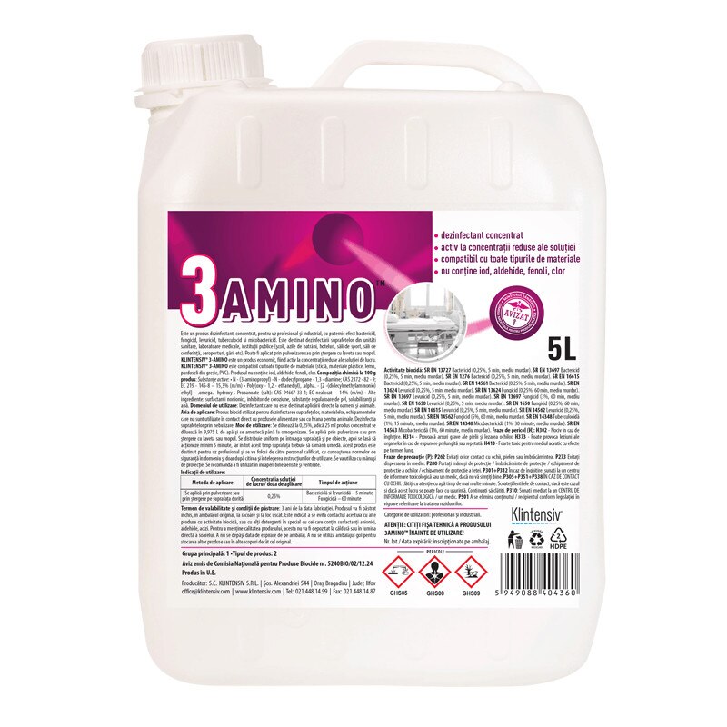 Dezinfectant Concentrat Pentru Suprafete, Klintensiv - Amino 5L