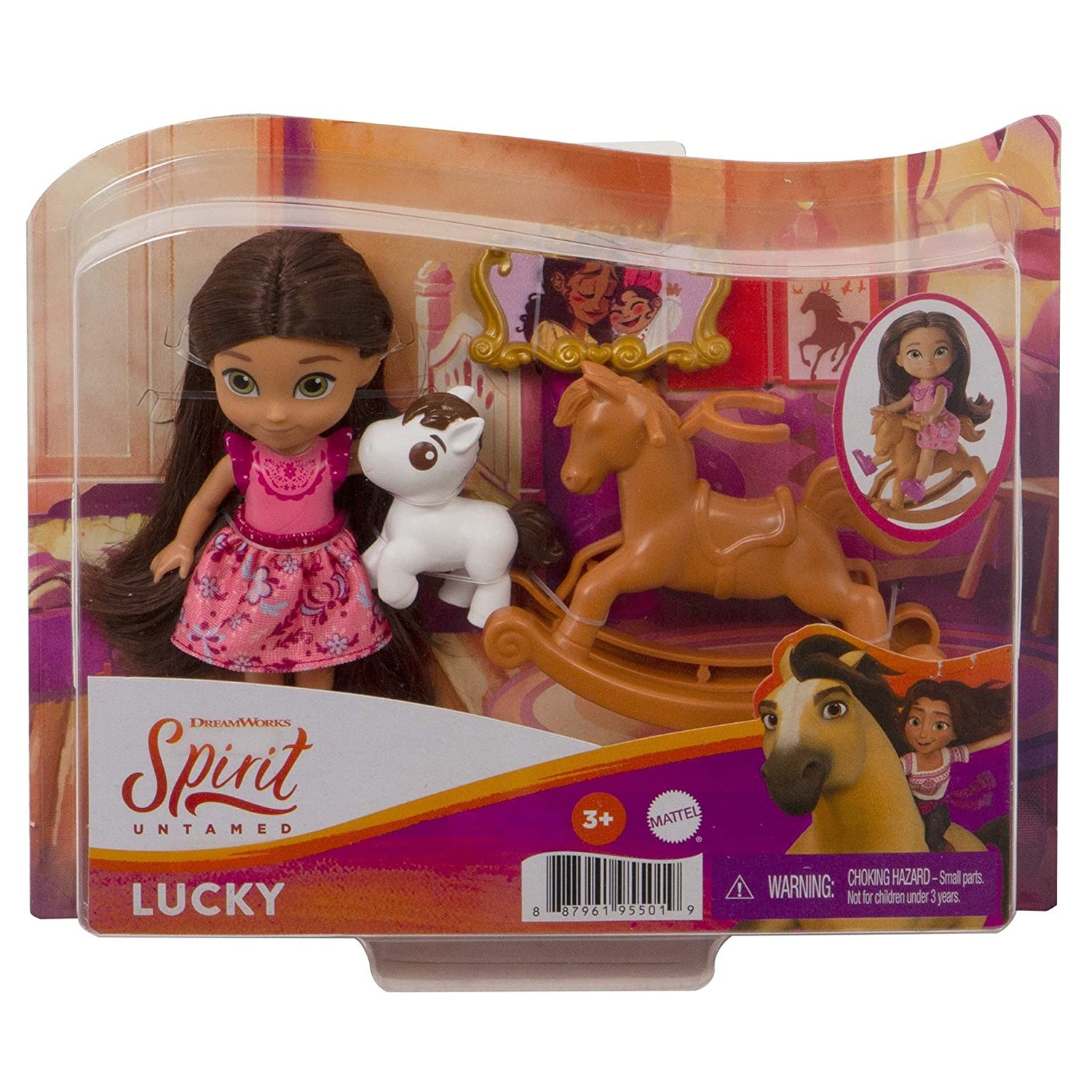 Set de joaca Mattel Lucky mica si Spirit, calutul cu spirit de libertate, 12 cm