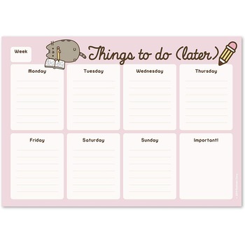 Planificator saptamanal Pusheen Rose, A4, 54 de coli, produs licentiat Planificator saptamanal Pusheen Rose, A4, 54 de coli, produs licentiat