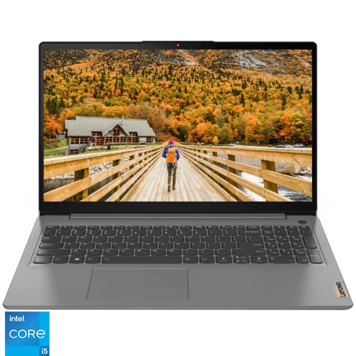 Laptop Lenovo IdeaPad 3 15ITL6 cu procesor Intel® Core™ i5-1135G7 pana la 4.20 GHz, 15.6", Full HD, IPS, 8GB, 512GB SSD, NVIDIA GeForce MX350 2GB, No OS, Arctic Grey