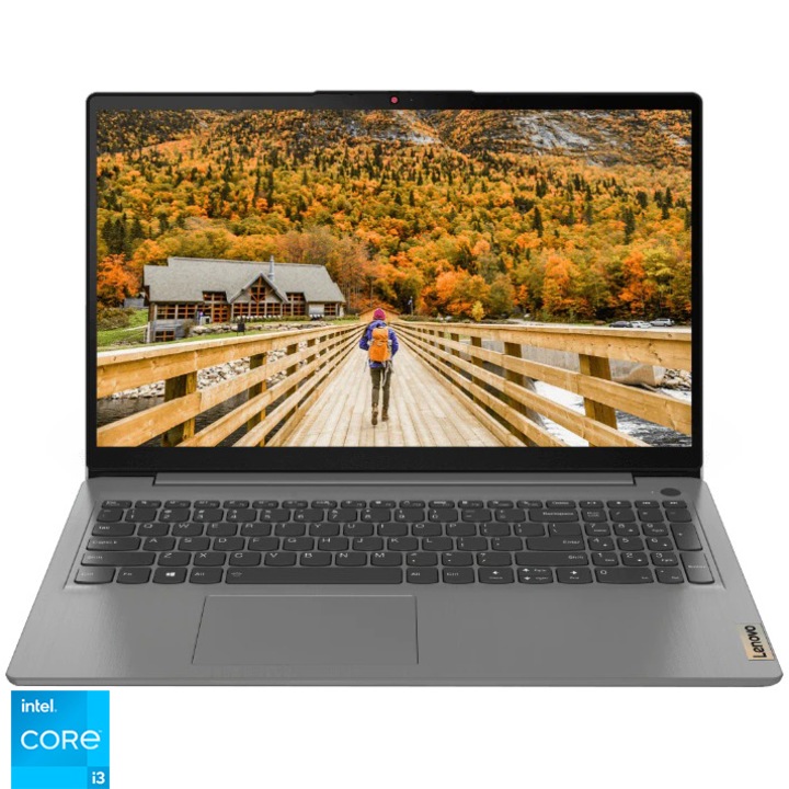 Laptop Lenovo IdeaPad 3 15ITL6 cu procesor Intel® Core™ i3-1115G4 pana la 4.10 GHz, 15.6", Full HD, IPS, 4GB, 512GB SSD, Intel UHD Graphics, No OS, Arctic Grey