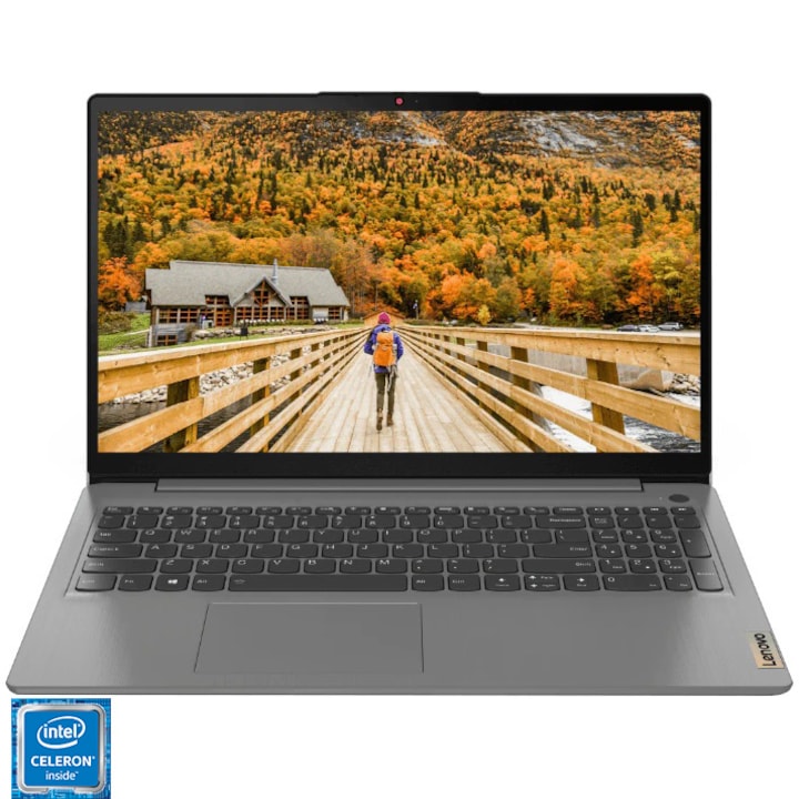 Лаптоп Lenovo IdeaPad 3 15ITL6, Intel® Celeron® 6305, 15.6", Full HD, RAM 4GB, 256GB SSD, Intel® UHD Graphics, No OS, Arctic Grey