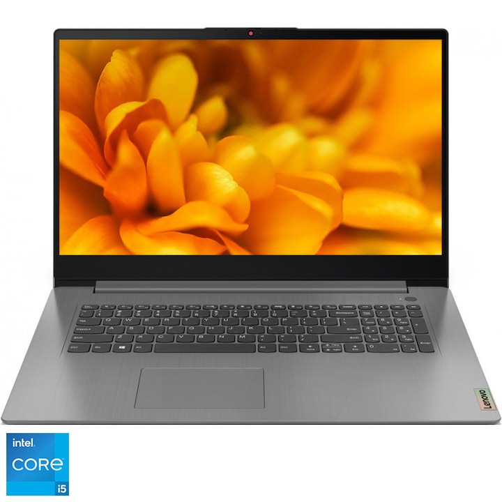 Laptop Lenovo IdeaPad 3 17ITL6 cu procesor Intel® Core™ i5-1155G7 pana la 4.50 GHz, 17.3", HD+, 16GB, 512GB SSD, Intel® Iris® Xe Graphics, No OS, Arctic Grey