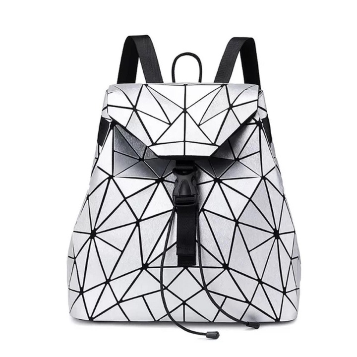 Rucsac dama geometric Attis V2 Argintiu