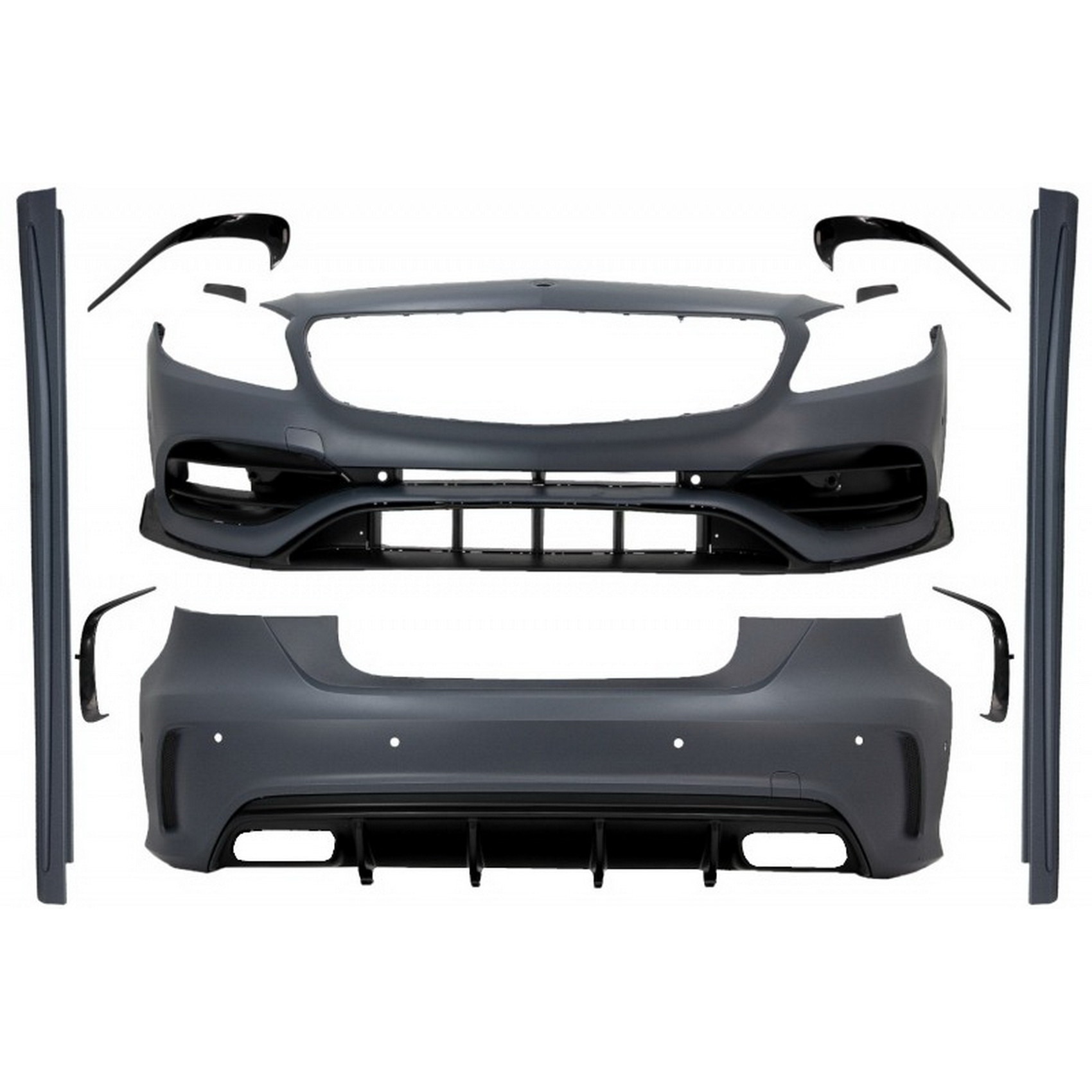 Pachet Exterior Complet compatibil cu Mercedes A-Class W176 (2012-2018) Facelift A45 Design (CBMBW176AMGBT)