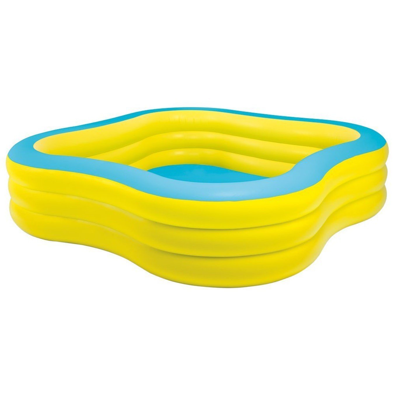 Piscina gonflabila Intex, Beach Wave, Galben/Albastru, 229 x 229 x 56 cm