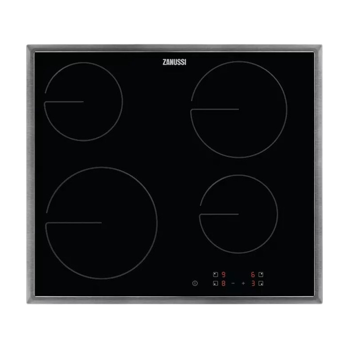 Plita Incorporabila Zanussi ZHRN641X, Electrica, 4 Zone, 60 cm, Negru
