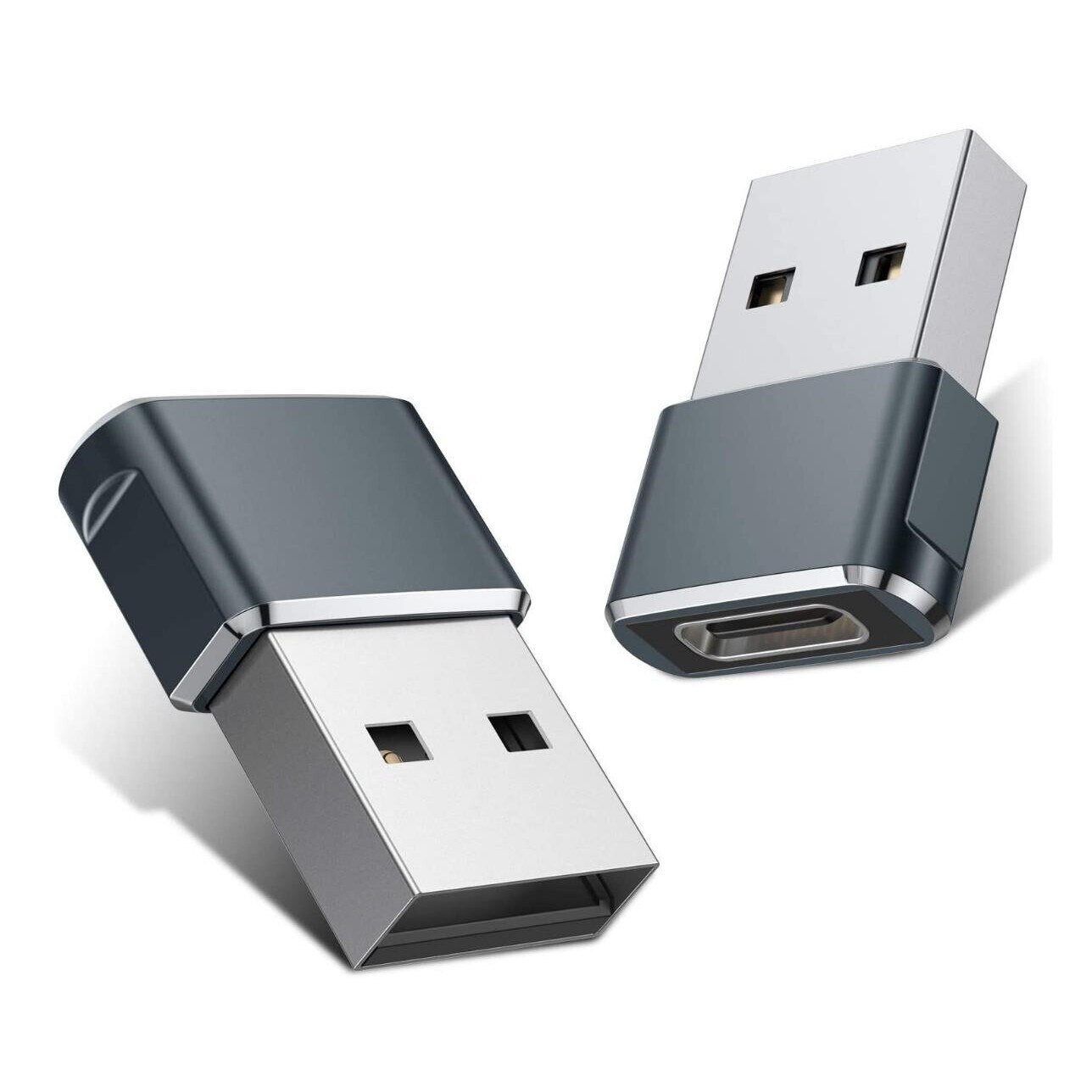 Set 2 adaptoare Pili-Paradise, USB 2.0 tata la USB C mama, Gri