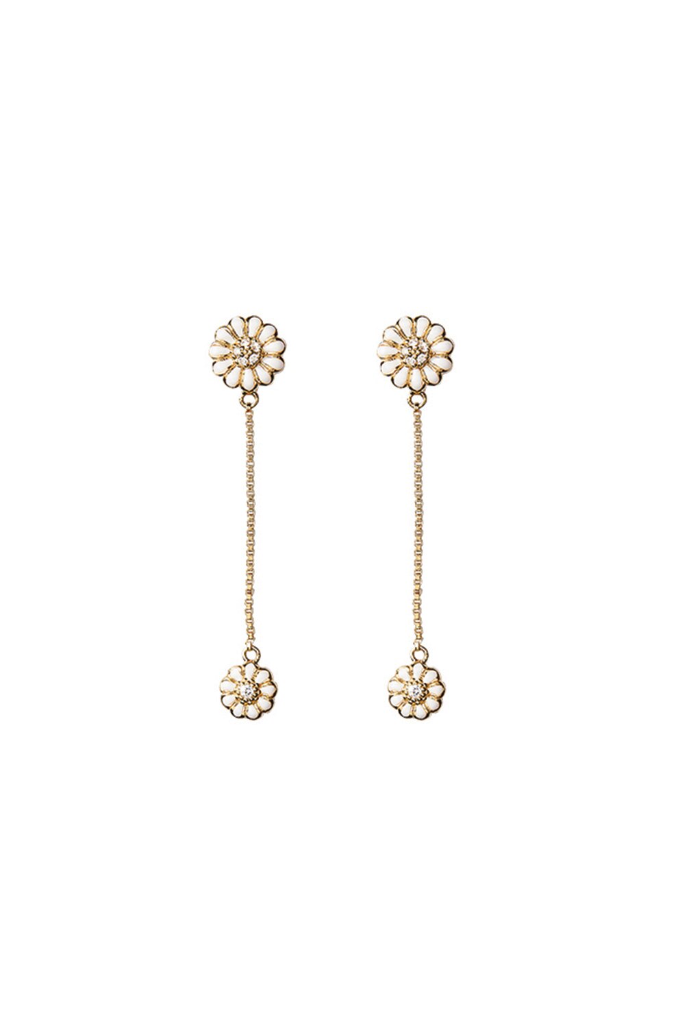 Christina Jewelry&Watches, Cercei placati cu aur de 18K si decorati cu topaze, Auriu/Alb