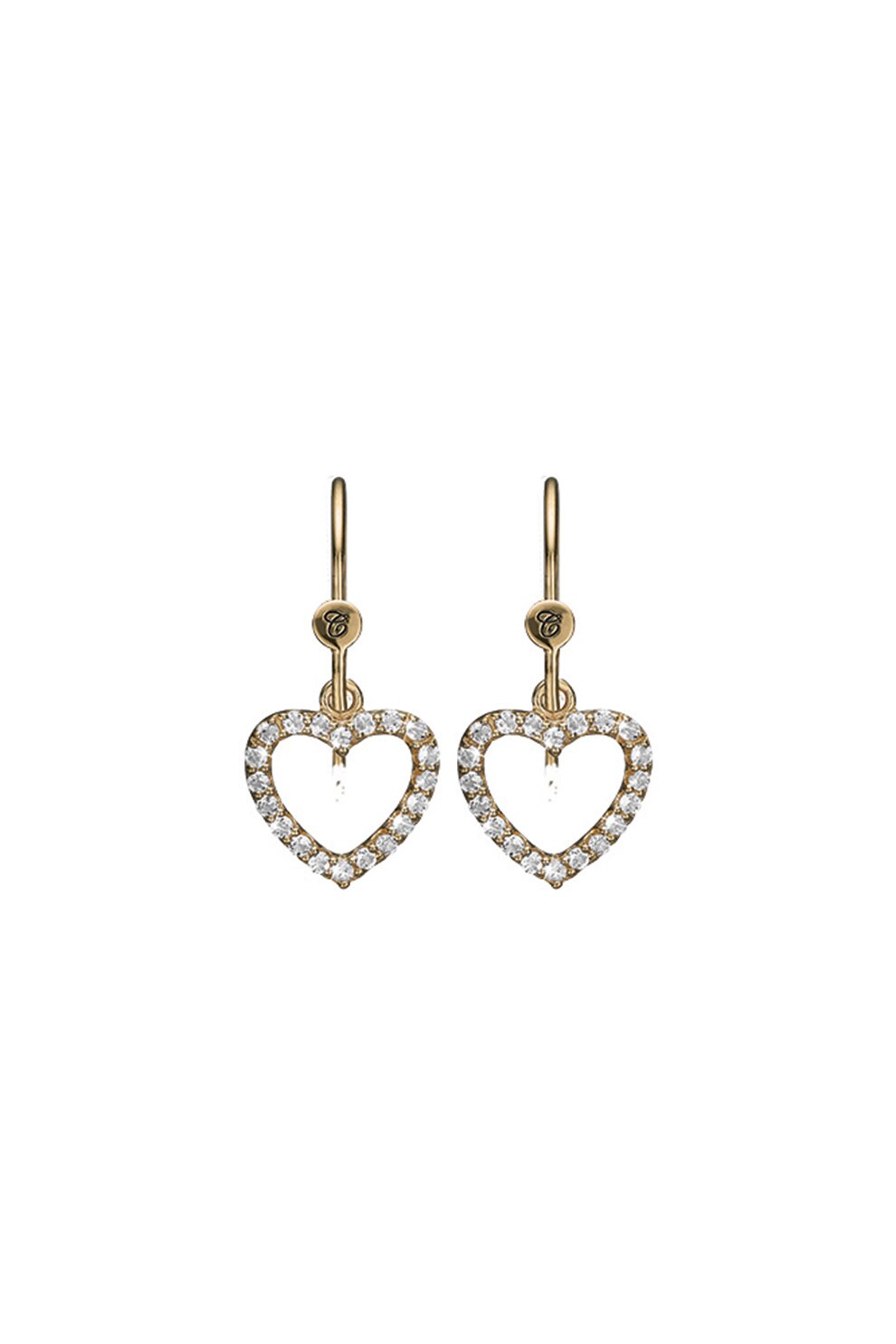 Christina Jewelry&Watches, Cercei placati cu aur de 18K si decorati cu topaze, Auriu/Transparent