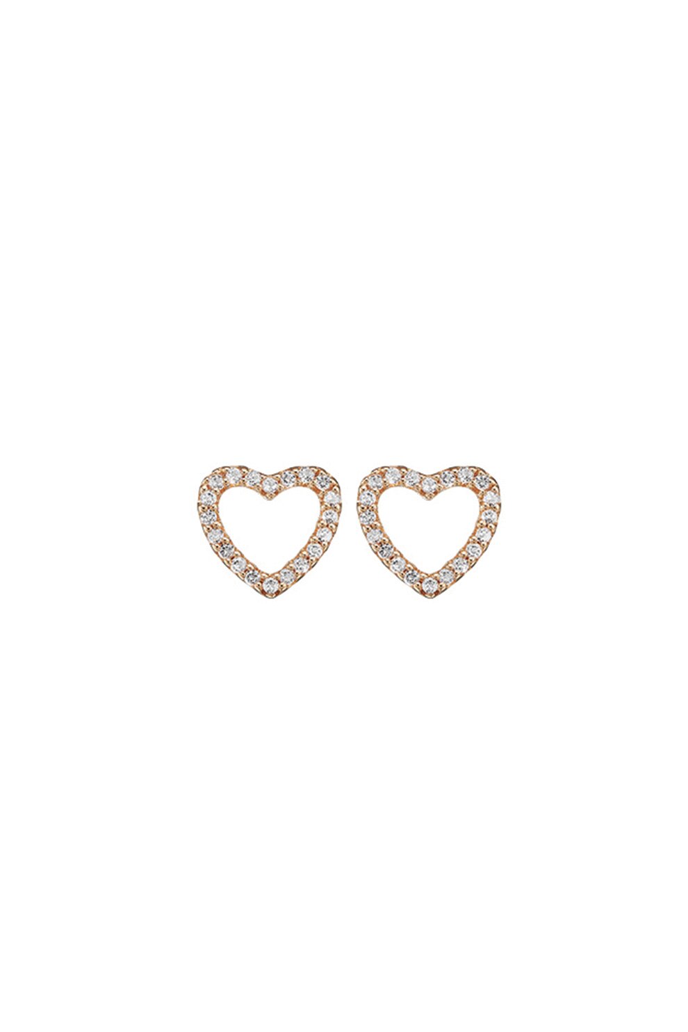 Christina Jewelry&Watches, Cercei cu tija, din argint veritabil placati cu aur de 18K, Auriu rose