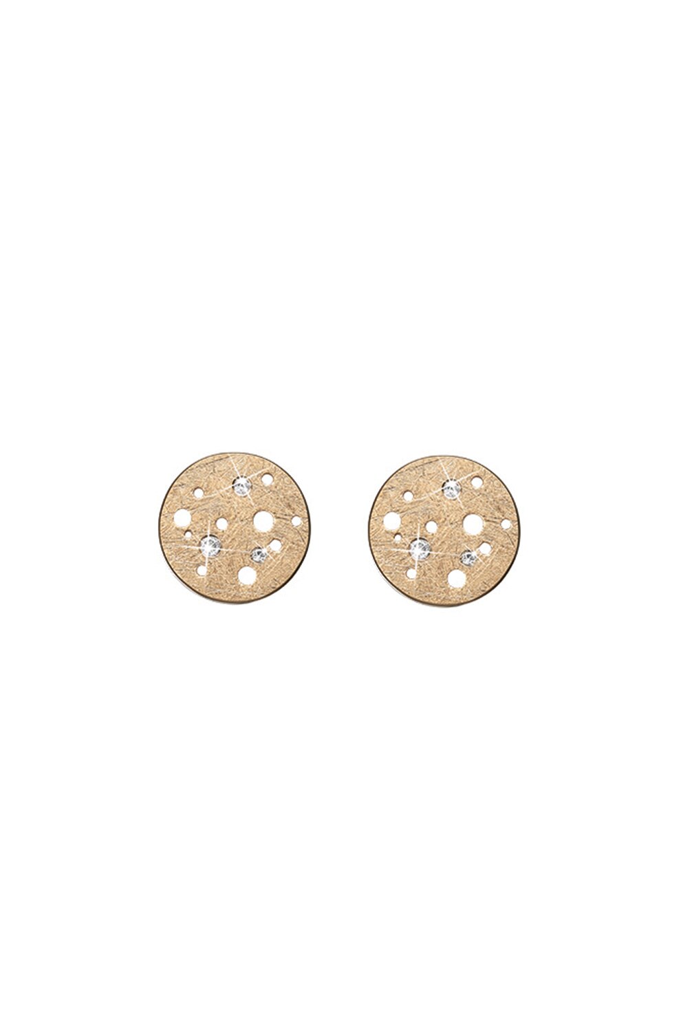 Christina Jewelry&Watches, Cercei rotunzi din argint veritabil placati cu aur de 18K, Auriu