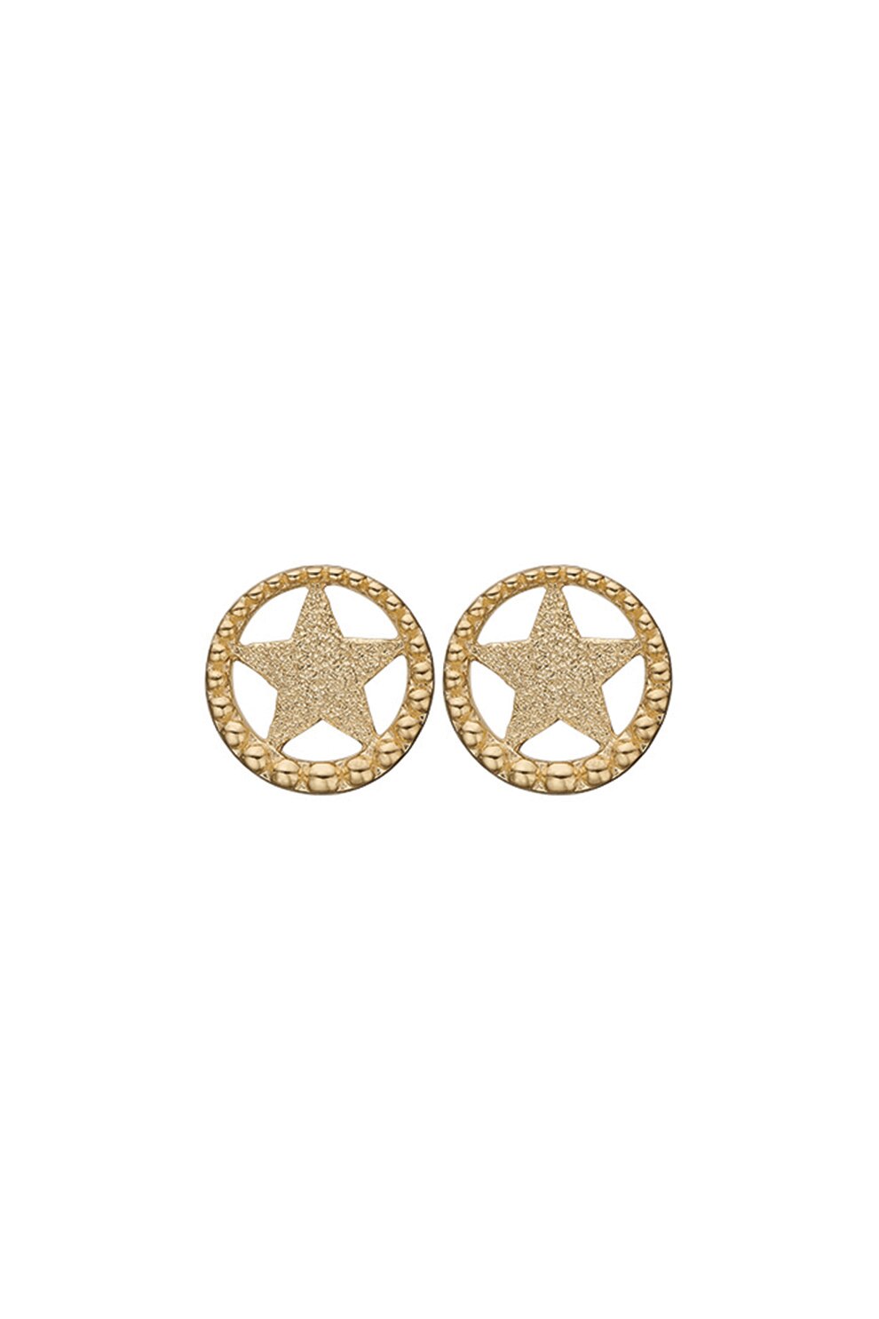 Christina Jewelry&Watches, Cercei cu tija, din argint veritabil placati cu aur de 18K, Auriu