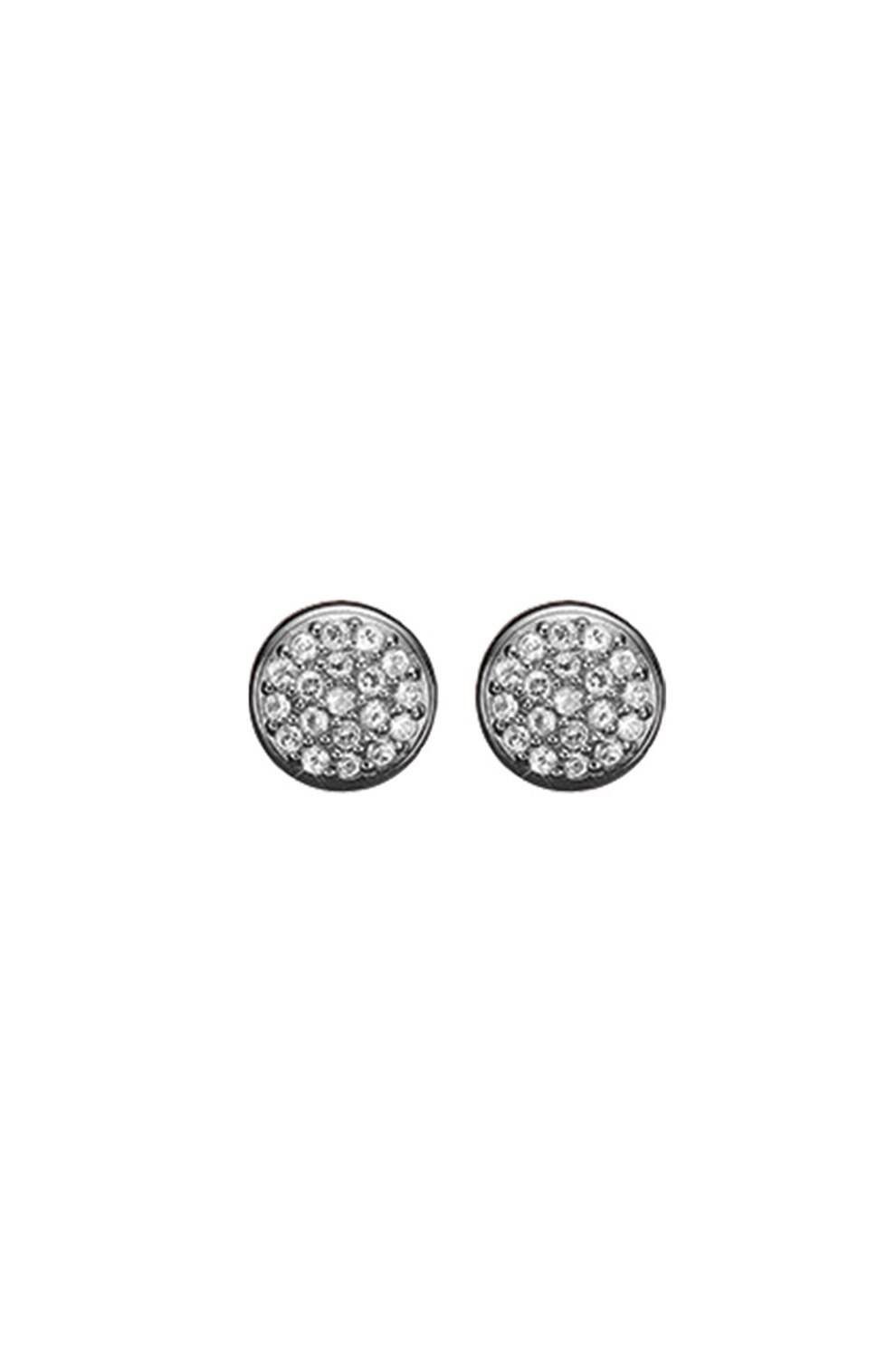Christina Jewelry&Watches, Cercei cu tija, din argint 925 cu topaze, Negru/Alb transparent