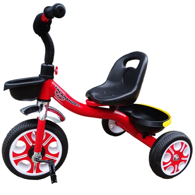 Tricicleta Salamandra Kids cu Pedale si Cosulet, Rosu