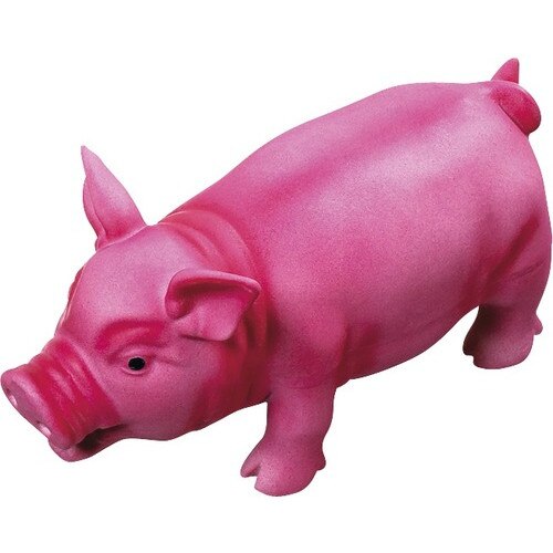 Jucarie pentru caini, porc, latex, 22 cm, roz