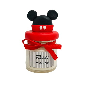 Set marturii pentru botez lumanare din ceara 50 g, Mickey Mouse, 10 bucati Set marturii pentru botez lumanare din ceara 50 g, Mickey Mouse, 10 bucati