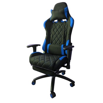 Scaun gaming Arka Chairs B56sp textil negru/albastru baza metal, cotiere 3D cu suport picioare Scaun gaming Arka Chairs B56sp textil negru/albastru baza metal, cotiere 3D cu suport picioare
