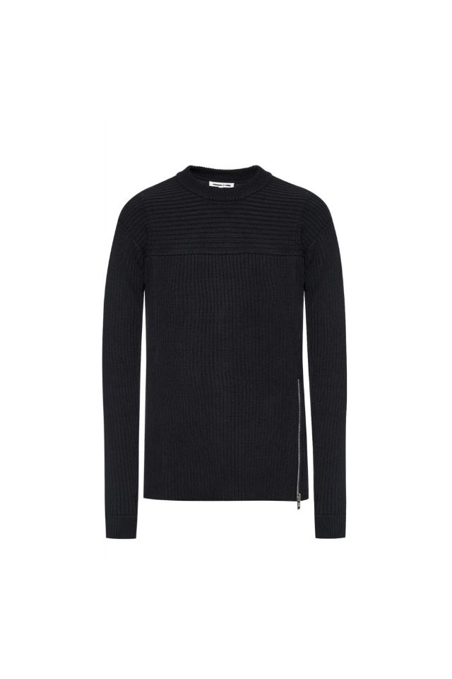Pulover cu fermoar lateral Alexander McQueen, Bumbac/Poliamida/Elastan, Negru, XL