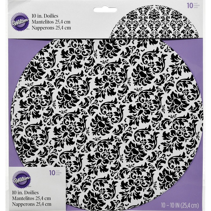 Papír csipkekészlet, damaszt stílusú modell, Wilton, 10 db, 25,4 cm