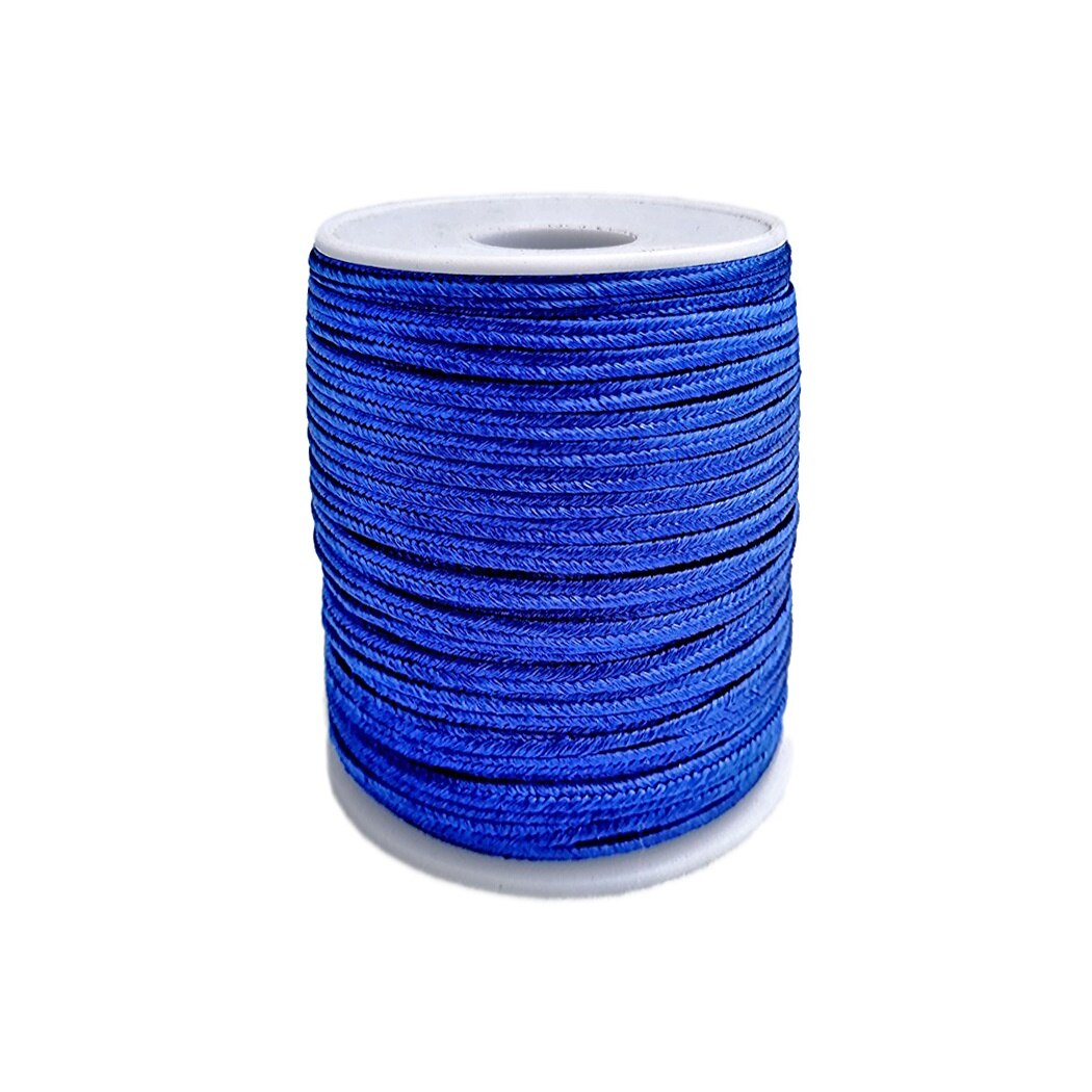 Sfoara poliester tip catifea 3 mm x 50 metri - albastru inchis