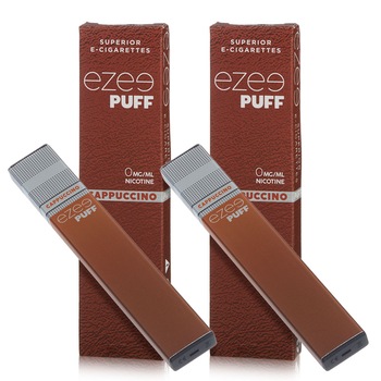 Set tigari electronice de unica folosinta, Ezee, Puff, Fara nicotina, Aroma de cappuccino, 2 buc Set tigari electronice de unica folosinta, Ezee, Puff, Fara nicotina, Aroma de cappuccino, 2 buc