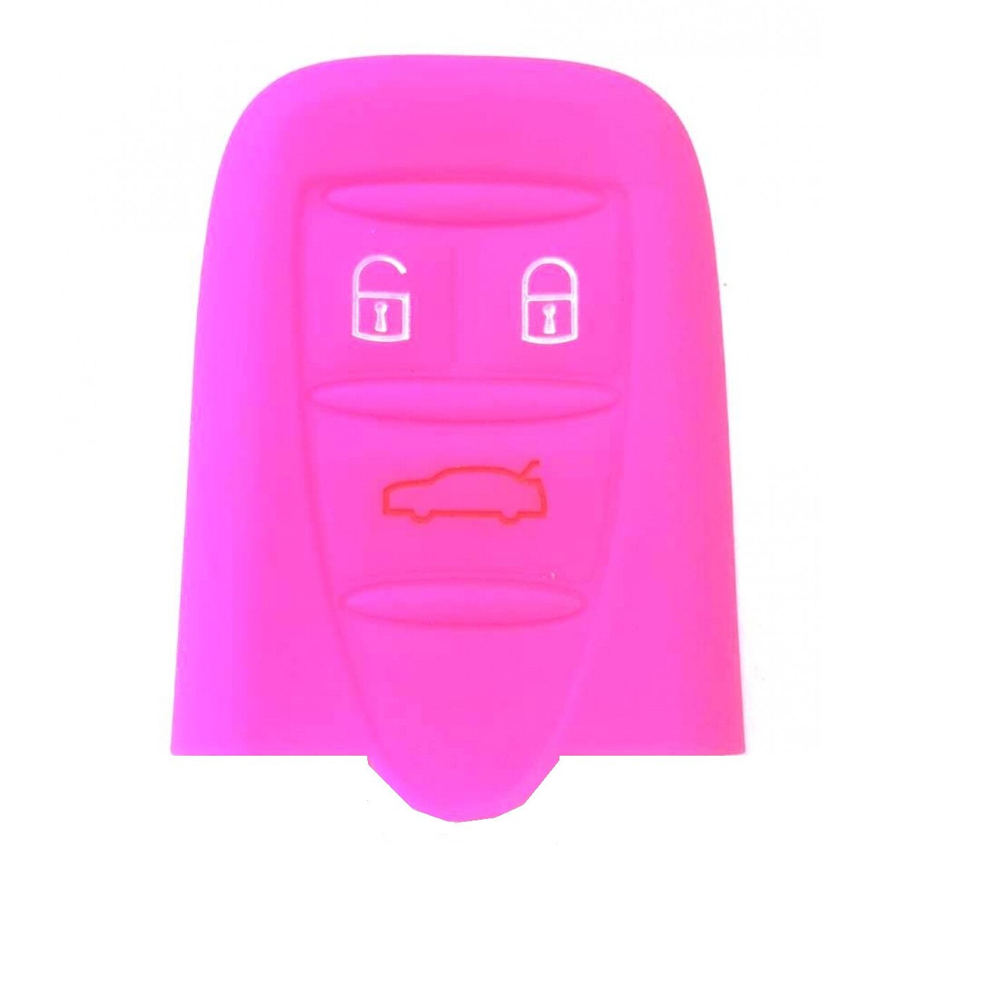 Husa din silicon roz pentru cheie auto AUDI cu 3 butoane