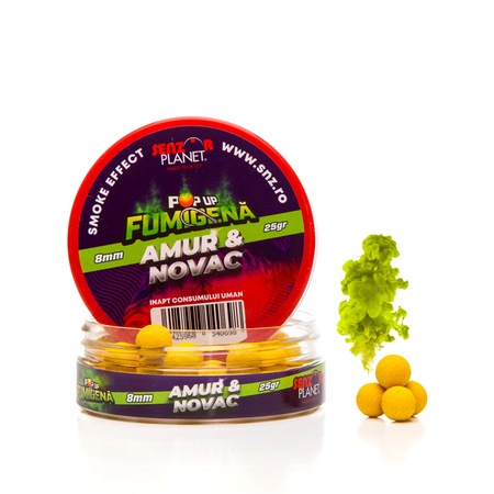 Pop-up Fumigena, Senzor Planet, Amur&Novac, 8mm, 25g, Galben/Portocaliu