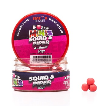 Pop-Up Minis, Aroma Squid si Piper, Diametru 4-5mm, Cutie de 10g Pop-Up Minis, Aroma Squid si Piper, Diametru 4-5mm, Cutie de 10g