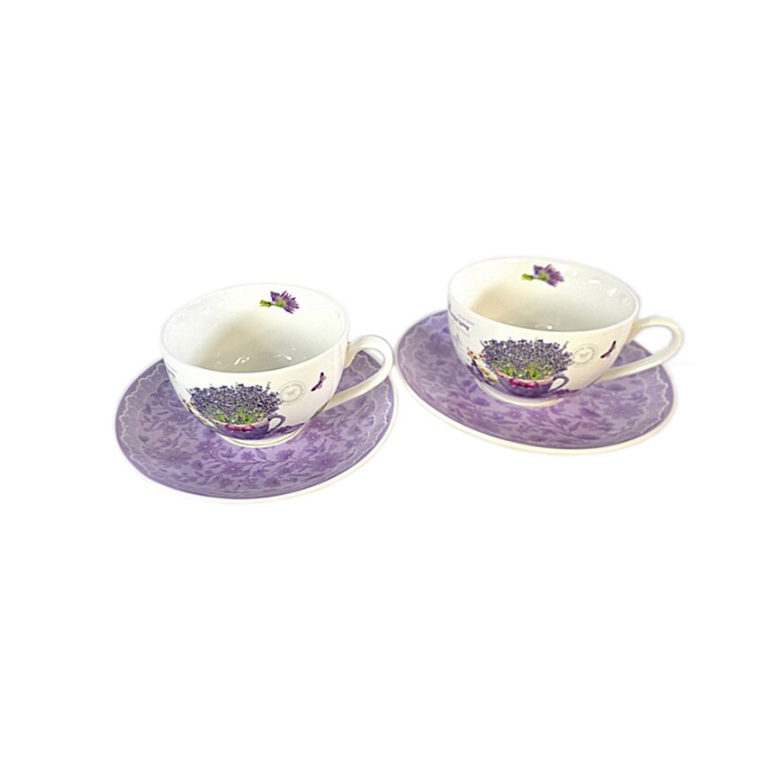 Set ceainic 4 piese in cutie cadou decor, 220 ml - lavanda