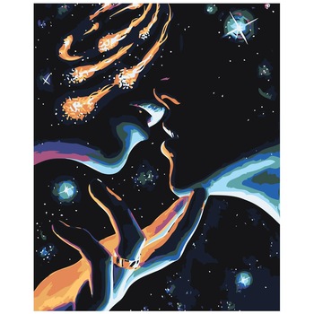 Set pictura pe numere Sarut 1132, panza bumbac pe rama lemn 40x50 Set pictura pe numere Sarut 1132, panza bumbac pe rama lemn 40x50