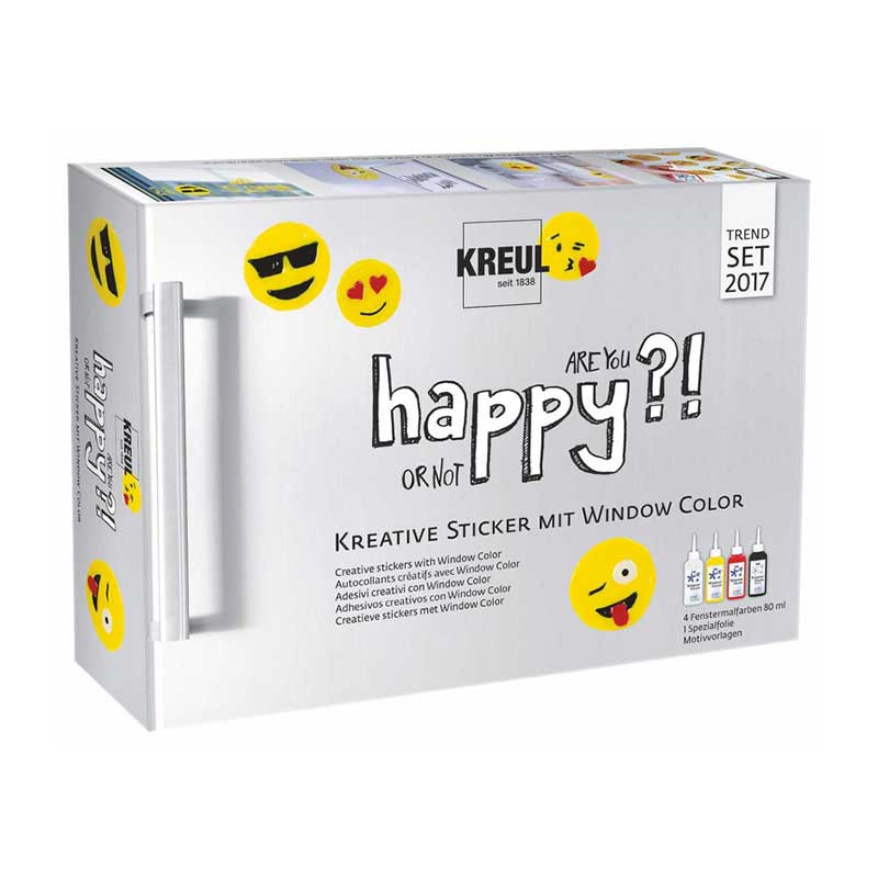 Set 3 x 80ml culori pentru sticla, Happy set, C. Kreul