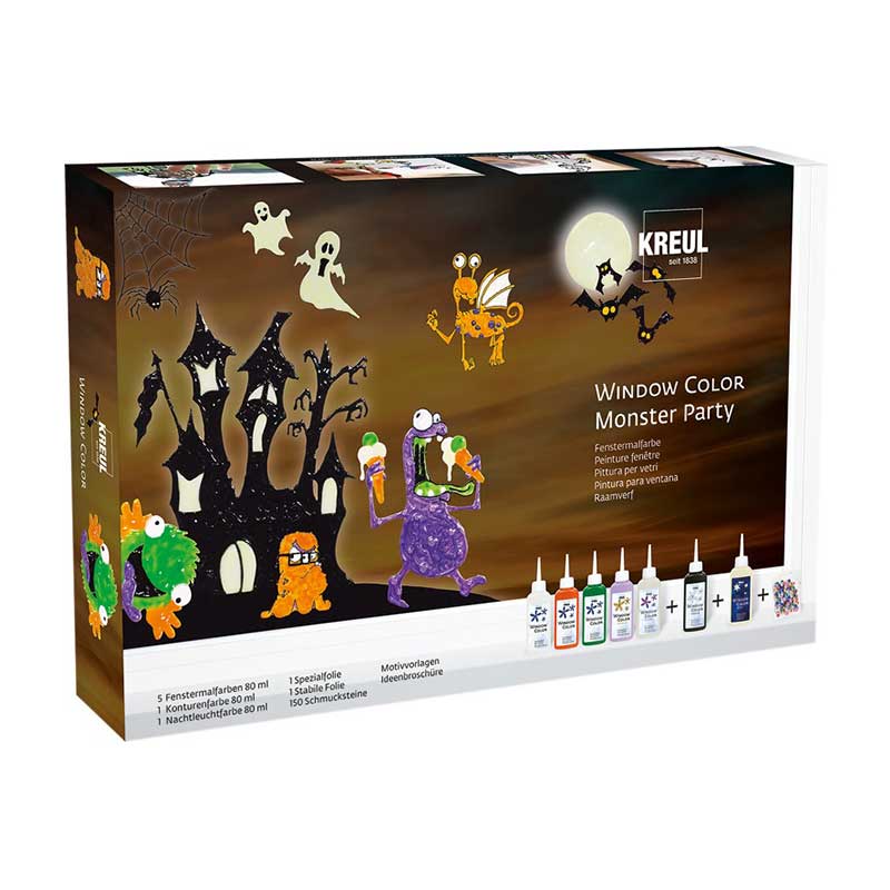 Set 5 x 80ml culori pentru sticla, Window Color, Monster Party, C. Kreul