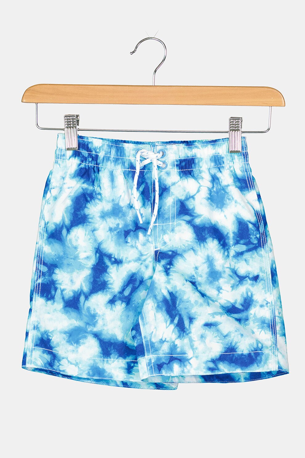 GAP, Pantaloni scurti de baie cu snur in talie, Albastru pastel/Albastru aqua/Bleumarin